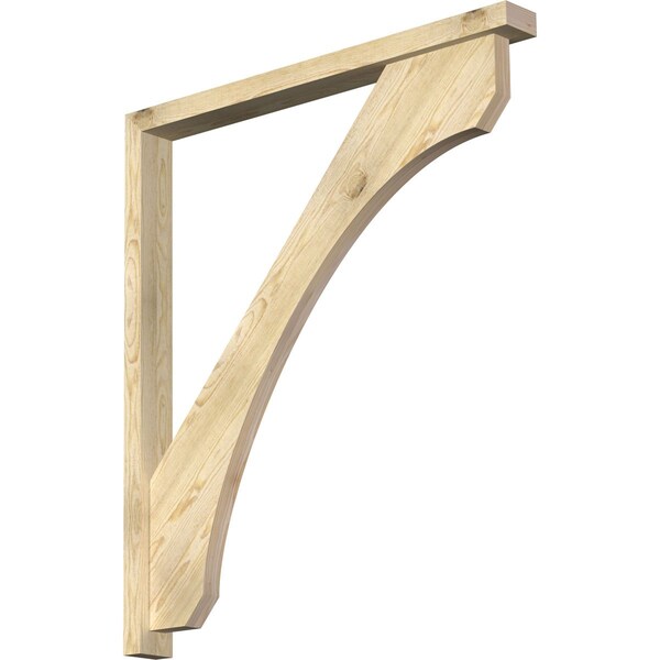 Ekena Millwork Legacy Block Rough Sawn Bracket w/ Offset Brace, Douglas Fir, 4"W x 42"D x 48"H BKT0402X42X48LEC05RDF - main